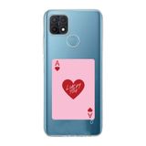 Manitoba Oppo A15/A15S Uyumlu Lucky You Kart Tasarımlı Baskılı Şeffaf Telefon Kılıfı