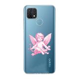 Manitoba Oppo A15/A15S Uyumlu Melek Tasarımlı Baskılı Şeffaf Silikon Telefon Kılıfı