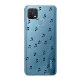 Manitoba Oppo A15/A15S Uyumlu Müzik Notası Tasarımlı Baskılı Şeffaf Telefon Kılıfı
