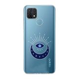 Manitoba Oppo A15/A15S Uyumlu Nazar Göz Tasarımlı Baskılı Şeffaf Silikon Telefon Kılıfı