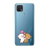 Manitoba Oppo A15/A15S Uyumlu Sevimli Ayıcıklar Tasarımlı Baskılı Şeffaf Silikon Telefon Kılıfı