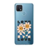 Manitoba Oppo A15/A15S Uyumlu Sevimli Çiçekler Tasarımlı Baskılı Şeffaf Telefon Kılıfı