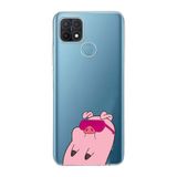 Manitoba Oppo A15/A15S Uyumlu Sevimli Domuz Tasarımlı Baskılı Şeffaf Telefon Kılıfı