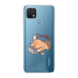 Manitoba Oppo A15/A15S Uyumlu Sevimli Kedi Tasarımlı Baskılı Şeffaf Telefon Kılıfı