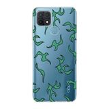 Manitoba Oppo A15/A15S Uyumlu Şimşek Tasarımlı Baskılı Şeffaf Silikon Telefon Kılıfı