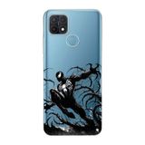 Manitoba Oppo A15/A15S Uyumlu Siyah Örümcek Tasarımlı Baskılı Şeffaf Telefon Kılıfı