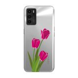 Manitoba Oppo A16 / A55 ile Uyumlu Baskılı Yumuşak Silikon Şeffaf Telefon Kılıfı, Çiçek Deseni