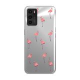 Manitoba Oppo A16 / A55 ile Uyumlu Baskılı Yumuşak Silikon Şeffaf Telefon Kılıfı, Flamingo Desen