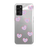 Manitoba Oppo A16 / A55 ile Uyumlu Baskılı Yumuşak Silikon Şeffaf Telefon Kılıfı, Kalp Deseni