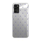 Manitoba Oppo A16 / A55 ile Uyumlu Baskılı Yumuşak Silikon Şeffaf Telefon Kılıfı, Mor Kalp Deseni