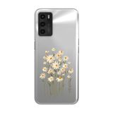 Manitoba Oppo A16 / A55 ile Uyumlu Baskılı Yumuşak Silikon Şeffaf Telefon Kılıfı, Papatya Deseni