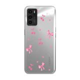 Manitoba Oppo A16 / A55 ile Uyumlu Baskılı Yumuşak Silikon Şeffaf Telefon Kılıfı, Pembe Desen