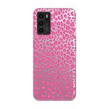 Manitoba Oppo A16 / A55 ile Uyumlu Baskılı Yumuşak Silikon Şeffaf Telefon Kılıfı, Pembe Leopar Desen