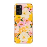 Manitoba Oppo A16 / A55 ile Uyumlu Baskılı Yumuşak Silikon Telefon Kılıfı, Çiçek Desen, Şeffaf