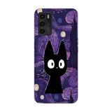 Manitoba Oppo A16 / A55 ile Uyumlu Baskılı Yumuşak Silikon Telefon Kılıfı, Mor Desen