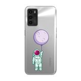 Manitoba Oppo A16 / A55 Uyumlu Astronot Tasarımlı Baskılı Şeffaf Telefon Kılıfı