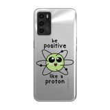 Manitoba Oppo A16 / A55 Uyumlu Baskılı Yumuşak Silikon Şeffaf Telefon Kılıfı, Be Positive Proton Desen
