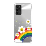Manitoba Oppo A16 / A55 Uyumlu Baskılı Yumuşak Silikon Şeffaf Telefon Kılıfı, Gökkuşağı Desen