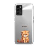 Manitoba Oppo A16 / A55 Uyumlu Baskılı Yumuşak Silikon Şeffaf Telefon Kılıfı, Kedi Desen