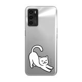 Manitoba Oppo A16 / A55 Uyumlu Baskılı Yumuşak Silikon Şeffaf Telefon Kılıfı, Kedi Deseni