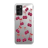 Manitoba Oppo A16 / A55 Uyumlu Baskılı Yumuşak Silikon Şeffaf Telefon Kılıfı, Kiraz Desenli