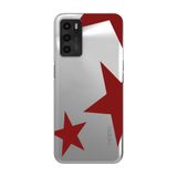 Manitoba Oppo A16 / A55 Uyumlu Baskılı Yumuşak Silikon Şeffaf Telefon Kılıfı, Kırmızı Desen