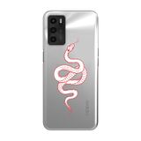 Manitoba Oppo A16 / A55 Uyumlu Baskılı Yumuşak Silikon Şeffaf Telefon Kılıfı, Kırmızı Yılan Deseni