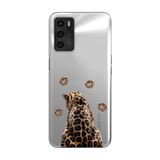 Manitoba Oppo A16 / A55 Uyumlu Baskılı Yumuşak Silikon Şeffaf Telefon Kılıfı, Leopar Deseni