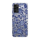 Manitoba Oppo A16 / A55 Uyumlu Baskılı Yumuşak Silikon Şeffaf Telefon Kılıfı, Mavi Çiçek Deseni