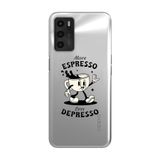 Manitoba Oppo A16 / A55 Uyumlu Baskılı Yumuşak Silikon Şeffaf Telefon Kılıfı, More Espresso Less Depresso