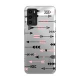 Manitoba Oppo A16 / A55 Uyumlu Baskılı Yumuşak Silikon Şeffaf Telefon Kılıfı, Ok Deseni, Siyah ve Pembe