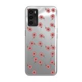 Manitoba Oppo A16 / A55 Uyumlu Baskılı Yumuşak Silikon Şeffaf Telefon Kılıfı, Pembe Çiçek Deseni
