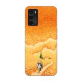 Manitoba Oppo A16 / A55 Uyumlu Baskılı Yumuşak Silikon Telefon Kılıfı, Desen, Turuncu-Sarı