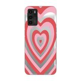 Manitoba Oppo A16 / A55 Uyumlu Baskılı Yumuşak Silikon Telefon Kılıfı, Kalp Deseni, Pembe