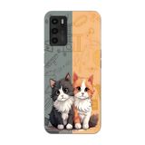 Manitoba Oppo A16 / A55 Uyumlu Baskılı Yumuşak Silikon Telefon Kılıfı, Kedi Deseni