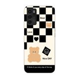 Manitoba Oppo A16 / A55 Uyumlu Baskılı Yumuşak Silikon Telefon Kılıfı, Şeffaf, Ayı ve Kalp Deseni