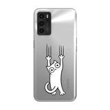 Manitoba Oppo A16 / A55 Uyumlu Kedi Tasarımlı Baskılı Şeffaf Telefon Kılıfı