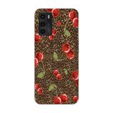 Manitoba Oppo A16 / A55 Uyumlu Leopar ve Kiraz Tasarımlı Baskılı Şeffaf Telefon Kılıfı