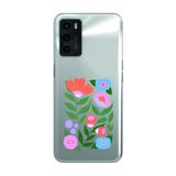 Manitoba Oppo A16 / A55 Uyumlu Sanatsal Çiçek Tasarımlı Baskılı Şeffaf Telefon Kılıfı