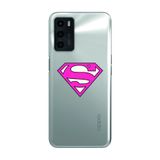 Manitoba Oppo A16 / A55 Uyumlu Şeffaf Telefon Kılıfı, UV Baskılı Superman Tasarımı, Pembe
