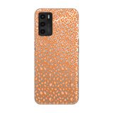 Manitoba Oppo A16 / A55 Uyumlu Turuncu Leopar Tasarımlı Baskılı Şeffaf Telefon Kılıfı