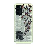 Manitoba Oppo A16 / A55 Uyumlu Vintage Kelebek Tasarımlı Baskılı Şeffaf Telefon Kılıfı