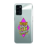 Manitoba Oppo A16 / A55 Uyumlu Work Hard Tasarımlı Baskılı Şeffaf Telefon Kılıfı