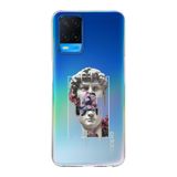 Manitoba Oppo A54 Uyumlu David Vaporwave Tasarımlı Baskılı Şeffaf Telefon Kılıfı, Çok Renkli