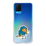 Manitoba Oppo A54 Uyumlu Garfield Tasarımlı Baskılı Şeffaf Telefon Kılıfı, Çok Renkli