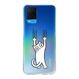 Manitoba Oppo A54 Uyumlu Kedi Tasarımlı Baskılı Şeffaf Telefon Kılıfı