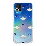 Manitoba Oppo A54 Uyumlu Nazar Boncuğu Tasarımlı Baskılı Şeffaf Telefon Kılıfı