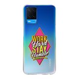 Manitoba Oppo A54 Uyumlu Work Hard Tasarımlı Baskılı Şeffaf Telefon Kılıfı