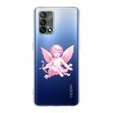Manitoba Oppo A74 ile Uyumlu Melek Tasarımlı Baskılı Şeffaf Telefon Kılıfı