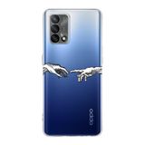 Manitoba Oppo A74 Uyumlu Eller Tasarımlı Baskılı Şeffaf Telefon Kılıfı, Çok Renkli